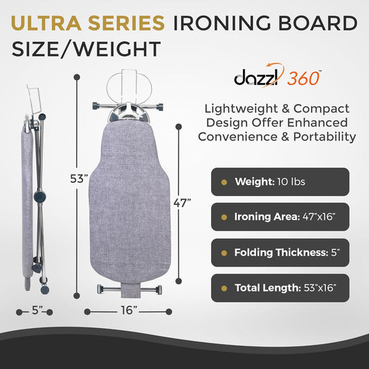 360° Swivel Ergonomic Ironing Board with Adjustable Height ✨